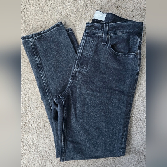 Everlane The 90's Cheeky Jeans Denim Faded Black Straight Leg High Rise Sz 27 - Picture 13 of 16